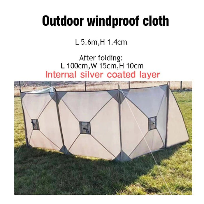 Opvouwbaar windscherm van 5,6 meter – Winddichte campingwand voor BBQ, picknick & strand - Bivakshop