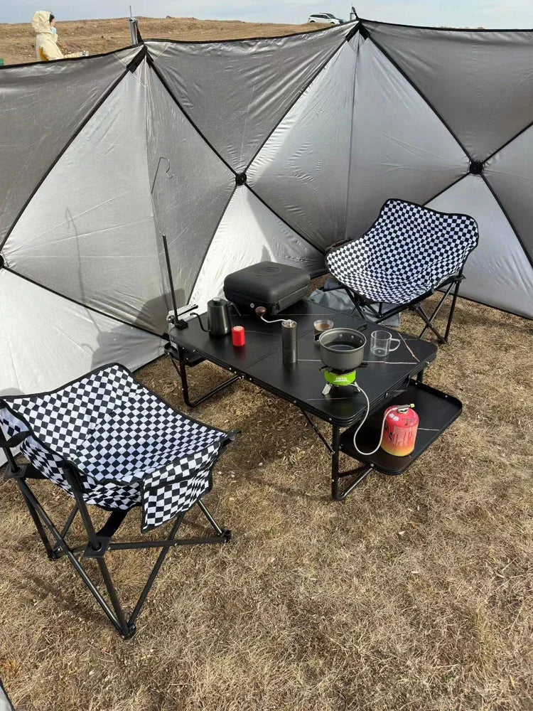Opvouwbaar windscherm van 5,6 meter – Winddichte campingwand voor BBQ, picknick & strand - Bivakshop