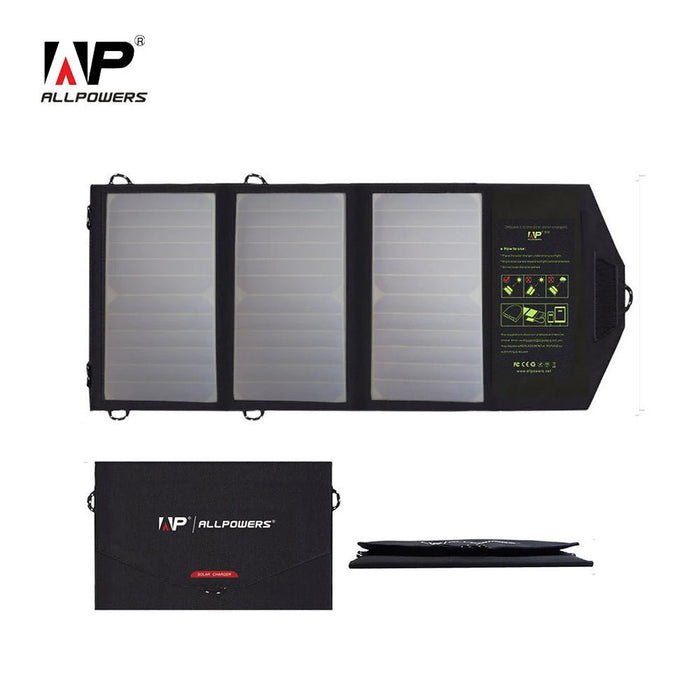 Opvouwbaar zonnepaneel met powerbank – 21W USB - lader voor noodstroom & outdoor - Bivakshop