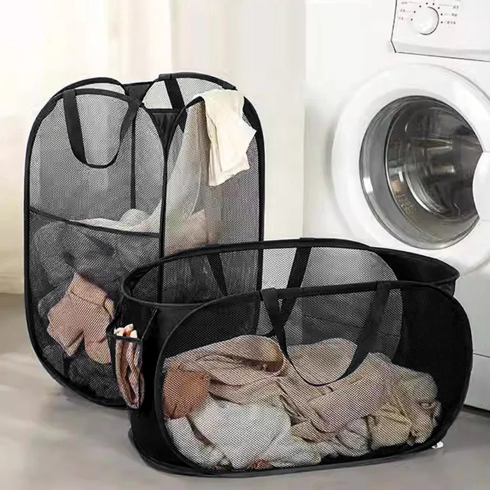 Opvouwbare horizontale wasmand – Ademend mesh met grote capaciteit - Voor thuisgebruik - Bivakshop