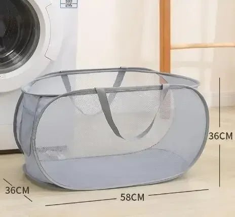Opvouwbare horizontale wasmand – Ademend mesh met grote capaciteit - Voor thuisgebruik - Bivakshop