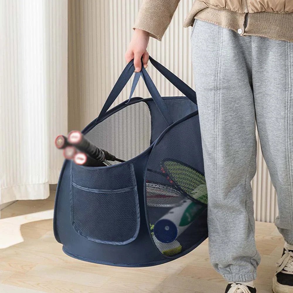 Opvouwbare horizontale wasmand – Ademend mesh met grote capaciteit - Voor thuisgebruik - Bivakshop