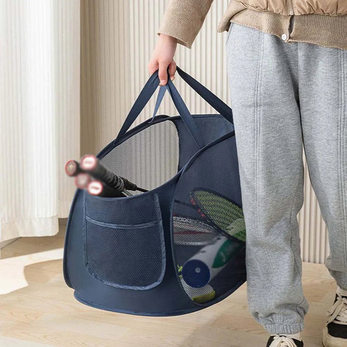 Opvouwbare horizontale wasmand – Ademend mesh met grote capaciteit - Voor thuisgebruik - Bivakshop