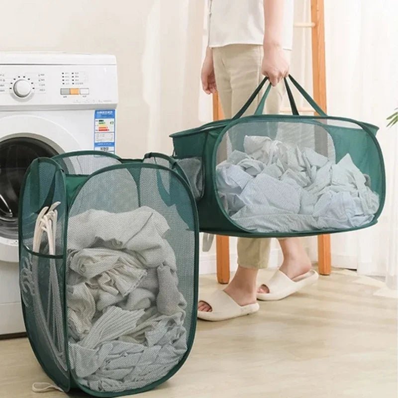 Opvouwbare horizontale wasmand – Ademend mesh met grote capaciteit - Voor thuisgebruik - Bivakshop