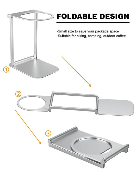 Opvouwbare koffiedruiphouder – Aluminium steun voor draagbare espressomachines - Bivakshop