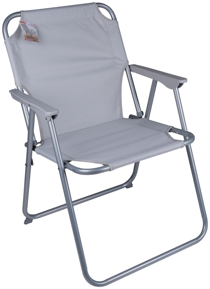 Opvouwbare picknickstoel – Comfortabele 2 - in - 1 campingstoel in grijs - Bivakshop