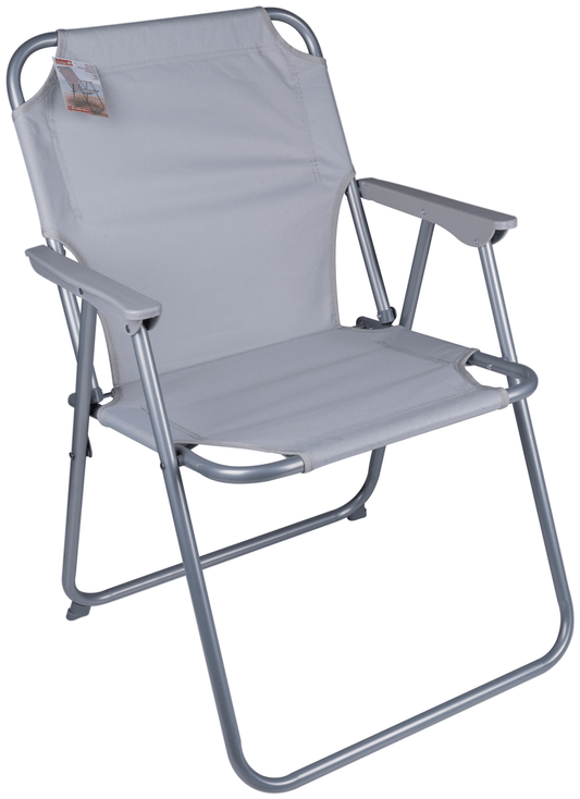 Opvouwbare picknickstoel – Comfortabele 2 - in - 1 campingstoel in grijs - Bivakshop