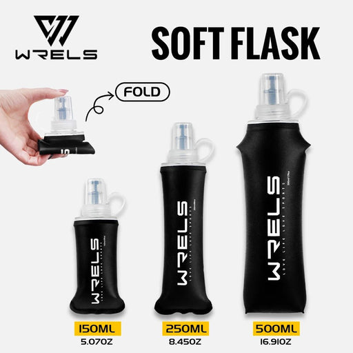 Opvouwbare Soft Flask – Lichtgewicht TPU Waterfles (150ml, 250ml, 500ml) – Flexibel Voor Sport & Hiking - Bivakshop