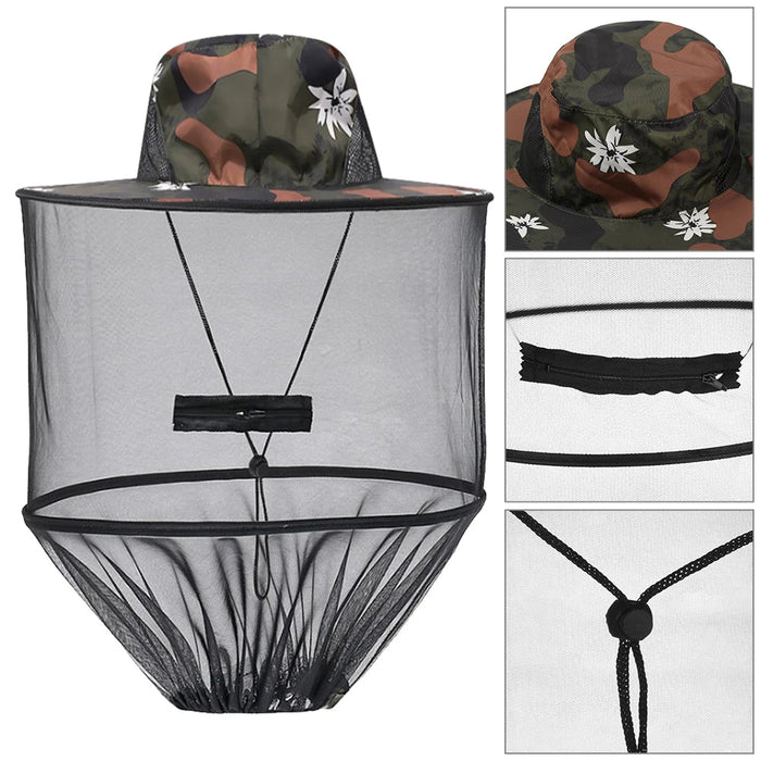 Opvouwbare unisex muggenhoed – Visserspet met verborgen net voor insectenbescherming & zonwering - Bivakshop
