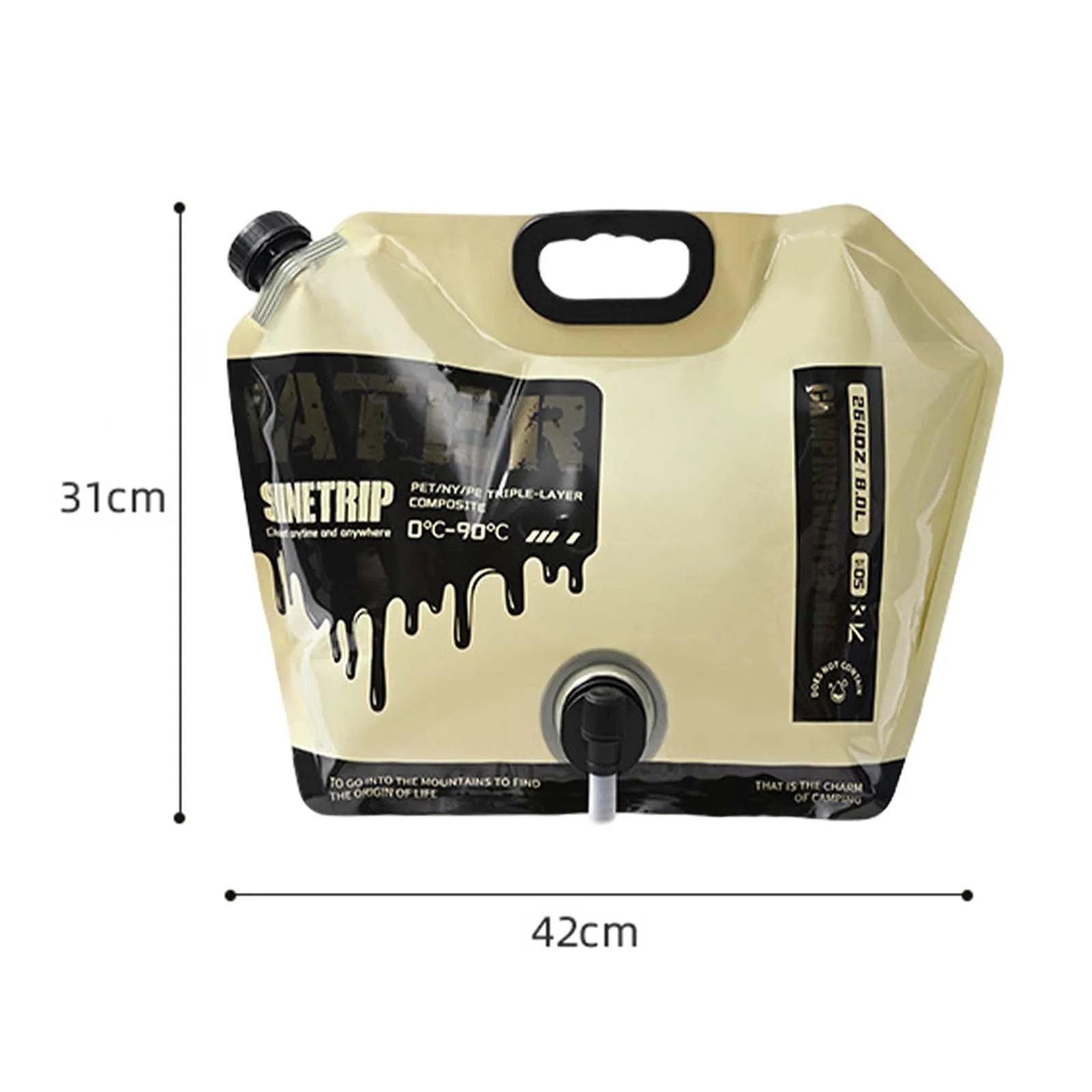 Opvouwbare wateropslagzak 7,5L - Jerrycan - Handige draaikraan & groot vulmondstuk - Bivakshop