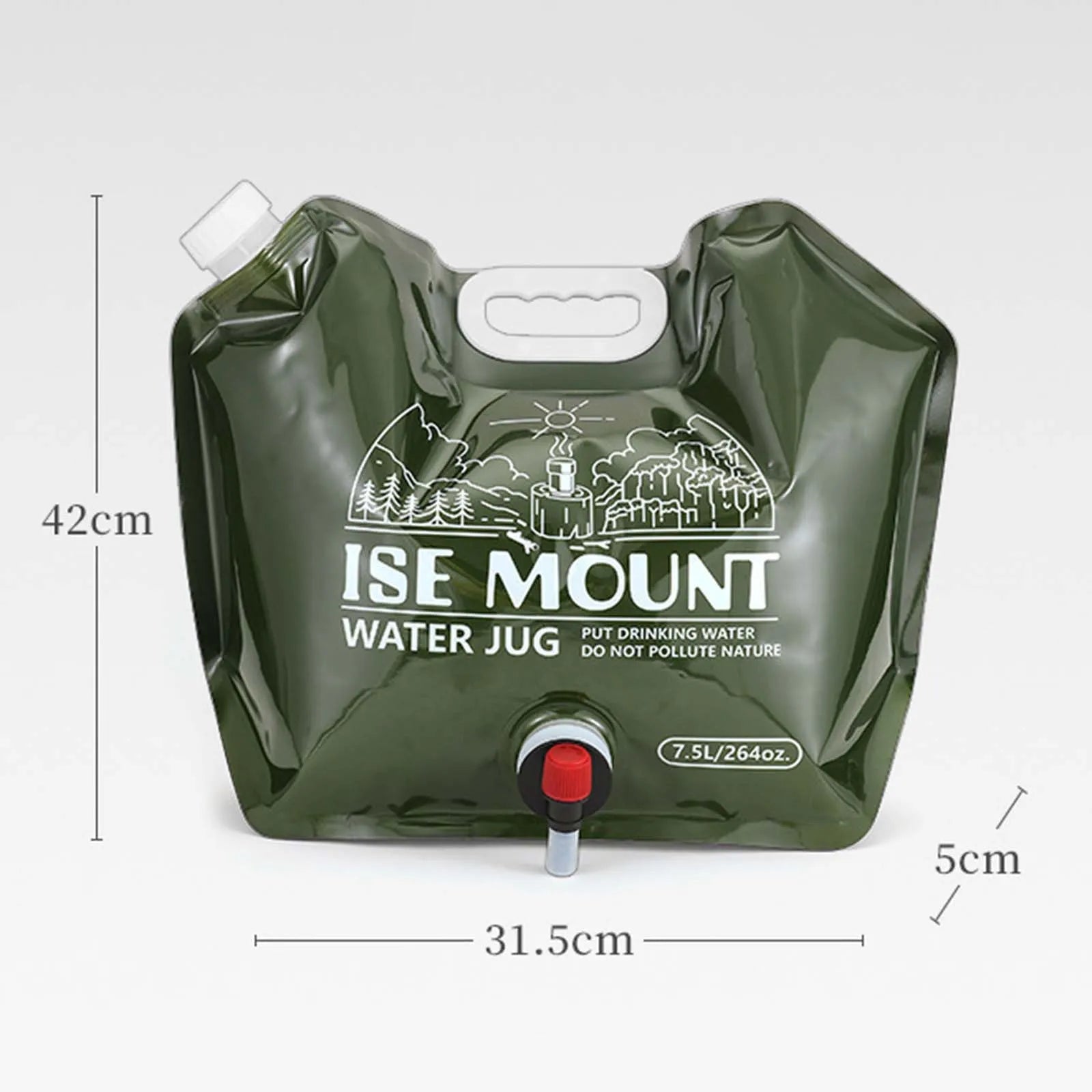 Opvouwbare wateropslagzak 7,5L - Jerrycan - Handige draaikraan & groot vulmondstuk - Bivakshop