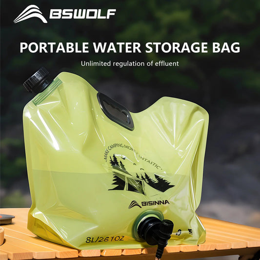 Opvouwbare waterzak 8L – Draagbare wateropslag – Lichtgewicht & voedselveilig voor camping - Bivakshop