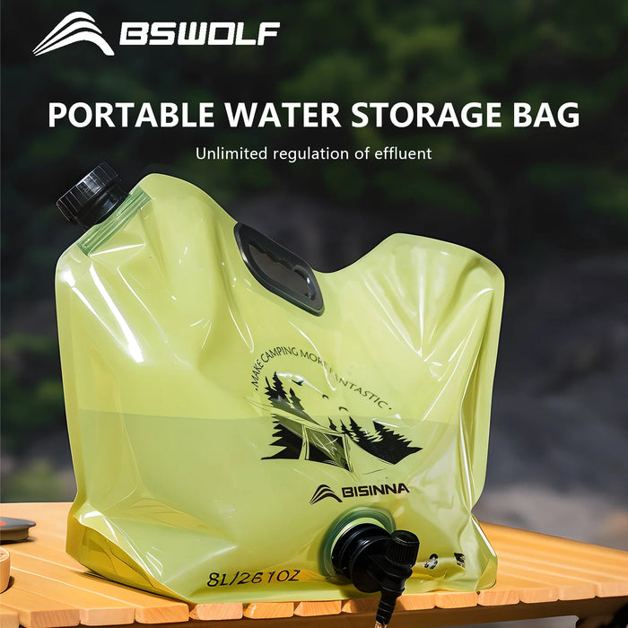 Opvouwbare waterzak 8L – Draagbare wateropslag – Lichtgewicht & voedselveilig voor camping - Bivakshop