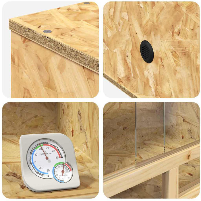 OSB Terrarium met Gehard Glas - Bruin - 7 Afmetingen - Bivakshop