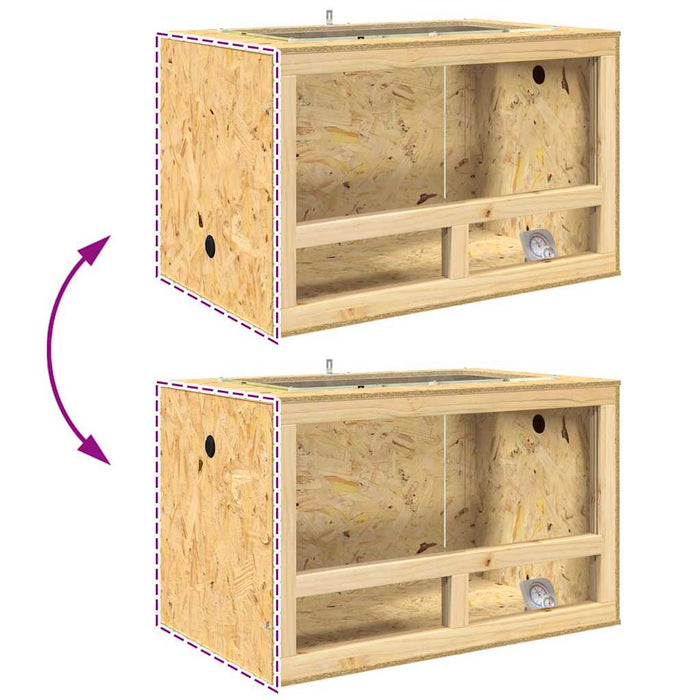 OSB Terrarium met Thermometer - Bruin - 80 cm of 100 cm Breed - Bivakshop