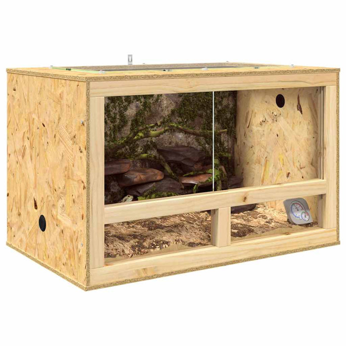 OSB Terrarium met Thermometer - Bruin - 80 cm of 100 cm Breed - Bivakshop