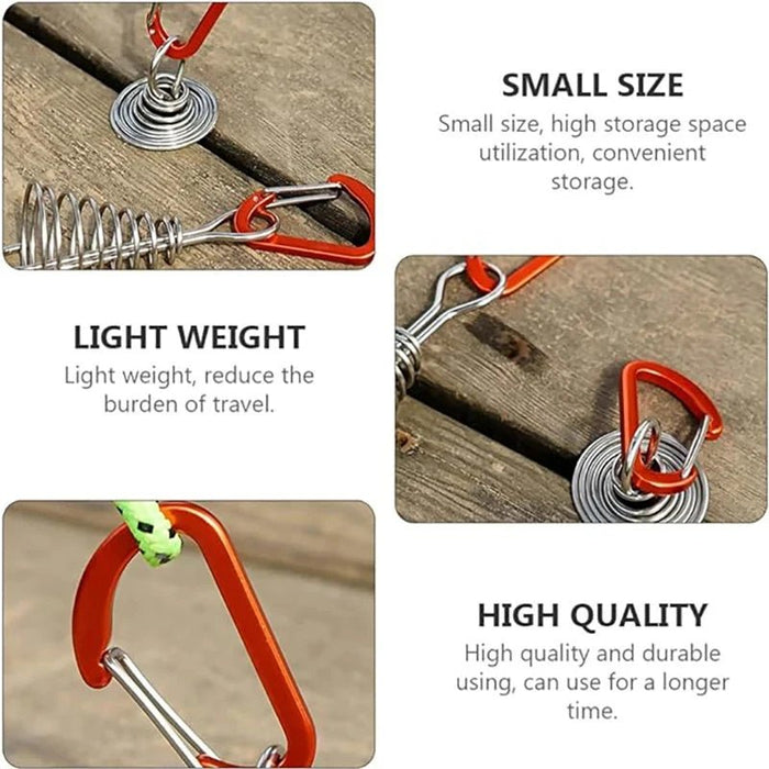 Outdoor Camping Octopus Rope Buckle Camping Deck Nail Stainless Steel Fixed Tent Rope Buckle Wooden Hook Spring Wind Rope - Bivakshop