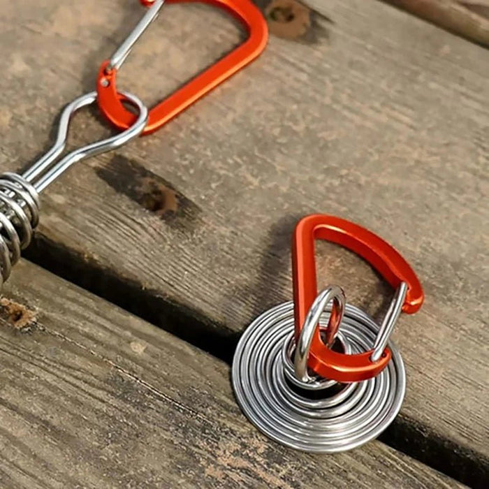 Outdoor Camping Octopus Rope Buckle Camping Deck Nail Stainless Steel Fixed Tent Rope Buckle Wooden Hook Spring Wind Rope - Bivakshop