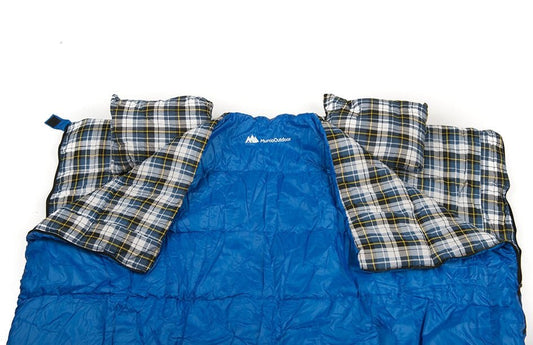 Oventure - Dubbel comfort slaapzak - 2 persoons flanellen voering inclusief kussens - Bivakshop