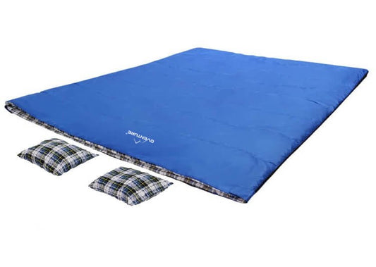 Oventure - Dubbel comfort slaapzak - 2 persoons flanellen voering inclusief kussens - Bivakshop