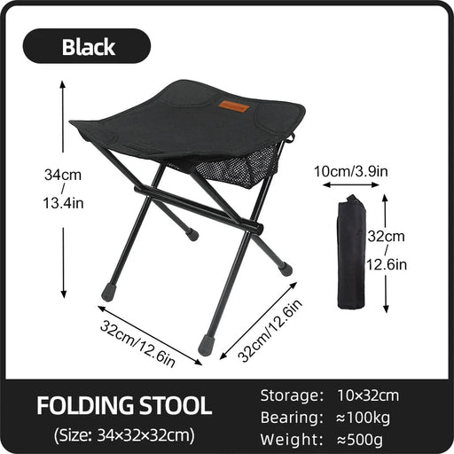 PACOONE outdoor draagbare opvouwbare kruk - lichtgewicht kampeerstoel vanaluminiumlegering - Bivakshop