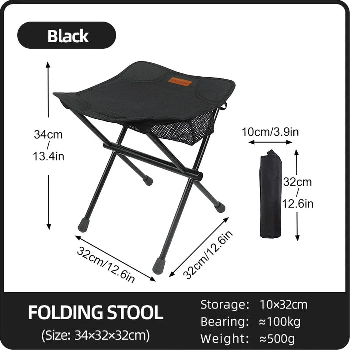 PACOONE outdoor draagbare opvouwbare kruk - lichtgewicht kampeerstoel vanaluminiumlegering - Bivakshop