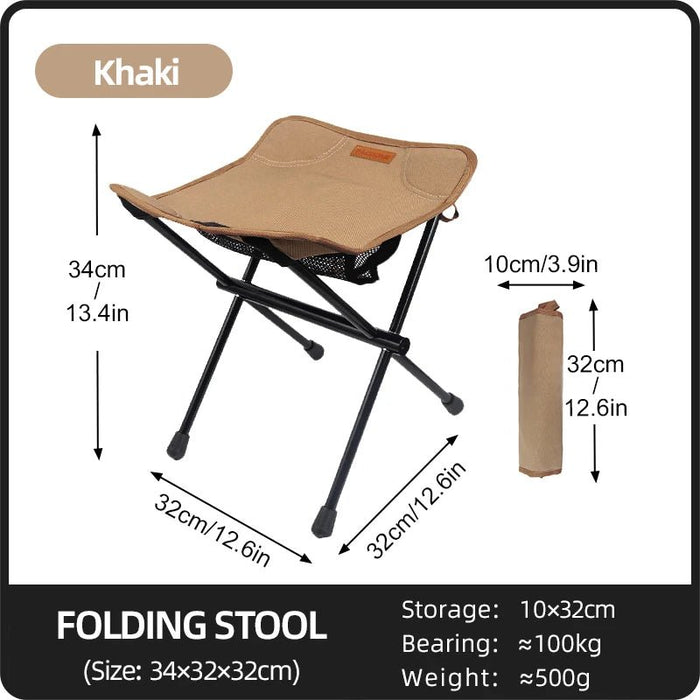 PACOONE outdoor draagbare opvouwbare kruk - lichtgewicht kampeerstoel vanaluminiumlegering - Bivakshop