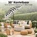 Parasol Osborn Zwart – H238 x Ø220 cm – Weerbestendig & Kantelbaar - Bivakshop