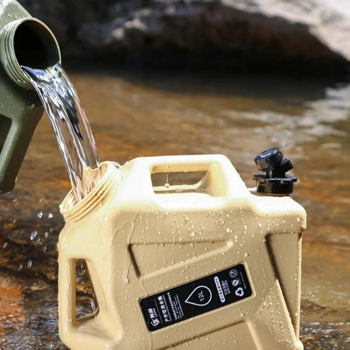 PE outdoor - wateremmer 12 L – vierkante draagbare watertank - Bivakshop