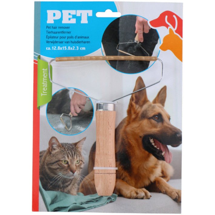 Pet Treatment ED-40985 - Draagbare honden- en kattenhaarverwijderaar - Houten handgreep - Bivakshop