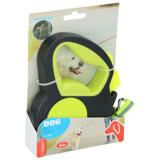 Pet Treatment ED-41678 - Uitrolbare hondenriem - 5M geel voor ultiem gemak en zichtbaarheid - Bivakshop