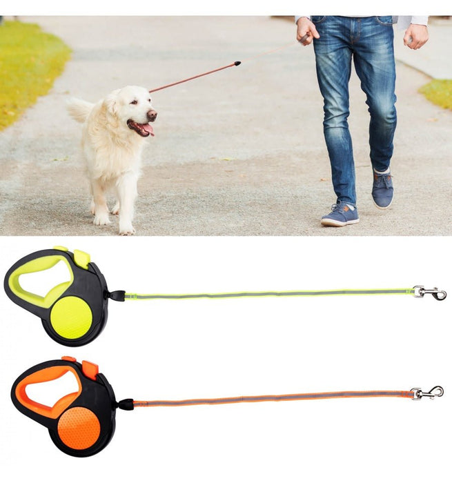 Pet Treatment ED-41678 - Uitrolbare hondenriem - 5M oranje voor ultiem gemak en zichtbaarheid - Bivakshop