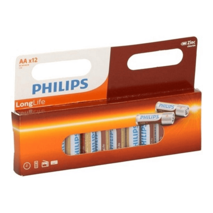 Philips - AA Batterijen – R6 – 1,5V – 12 Stuks - Bivakshop