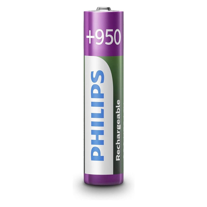 Philips - Oplaadbare AAA Batterijen – 1,2V NiMH – 4 Stuks - Bivakshop