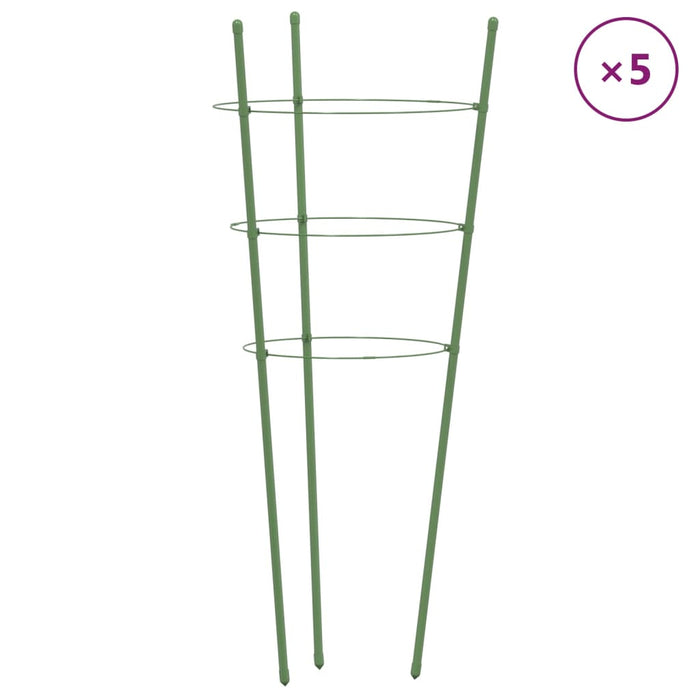 Plantensteunen – 3 Ringen – 75 cm – Staal Groen – Stevige Ondersteuning - Bivakshop