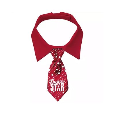 Plenty Gifts - Kerst Stropdas ‘Santa’s Star’ – Rood (Maat L, Halsomvang 50–58 cm) - Bivakshop