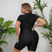 Plus size sportieve zwempak – Dames kleurblok - Korte mouwen met halve rits - Bivakshop
