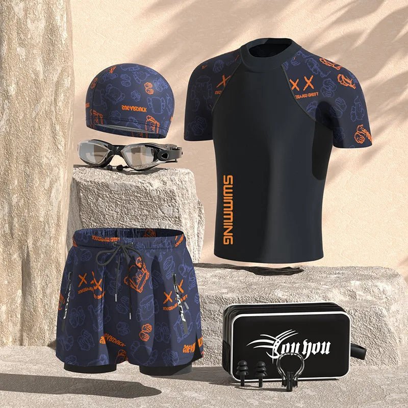 Professionele Water sport kleding Mannen zwemshirt badbroek quick dry