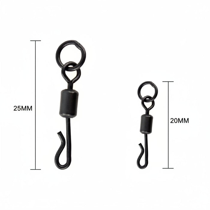 Quick Change Swivels (20x) met Solide Ring – End Tackle - Bivakshop