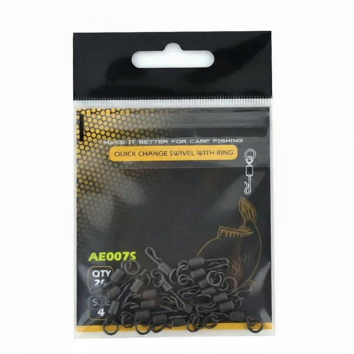 Quick Change Swivels (20x) met Solide Ring – End Tackle - Bivakshop