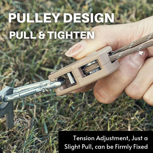 Reflecterend winddicht tenttouw – Verstelbare lanyard met gesp & katrol voor outdoor kamperen - Bivakshop