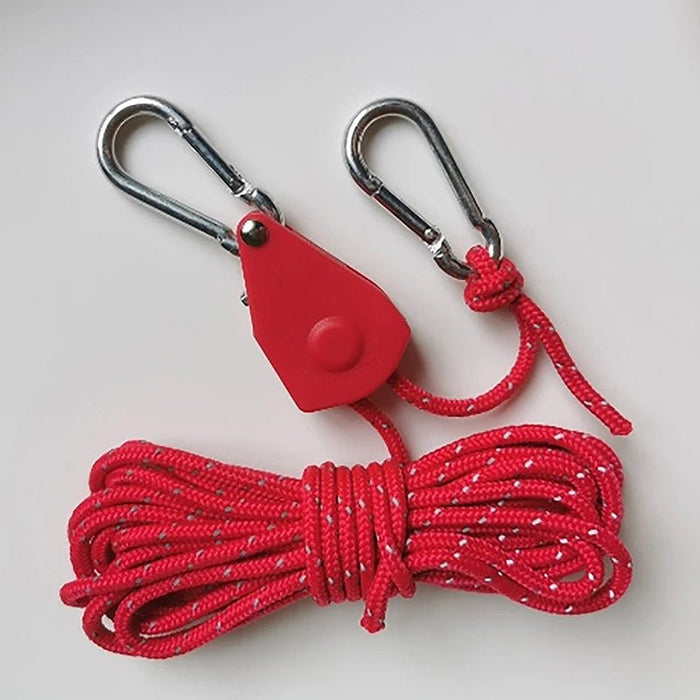 Reflecterend winddicht tenttouw – Verstelbare lanyard met gesp & katrol voor outdoor kamperen - Bivakshop