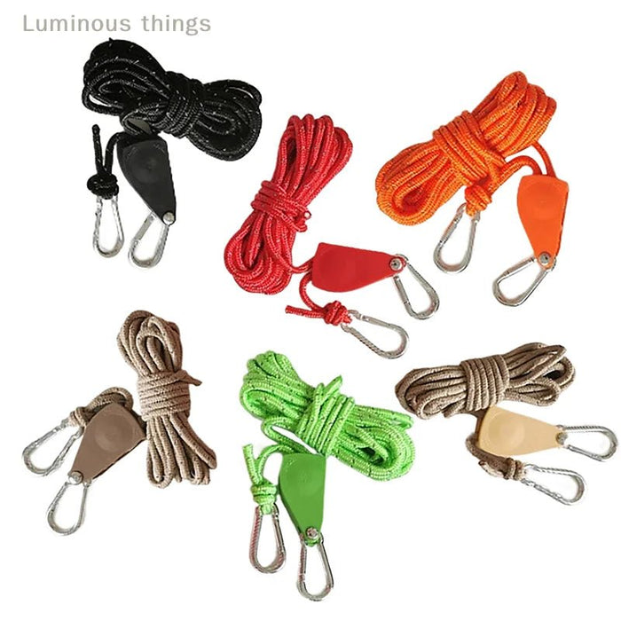 Reflecterend winddicht tenttouw – Verstelbare lanyard met gesp & katrol voor outdoor kamperen - Bivakshop