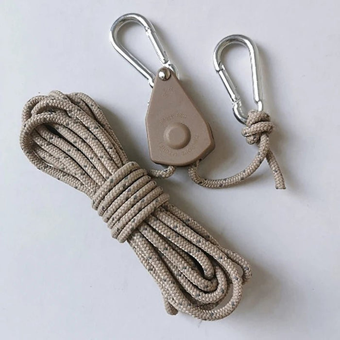 Reflecterend winddicht tenttouw – Verstelbare lanyard met gesp & katrol voor outdoor kamperen - Bivakshop