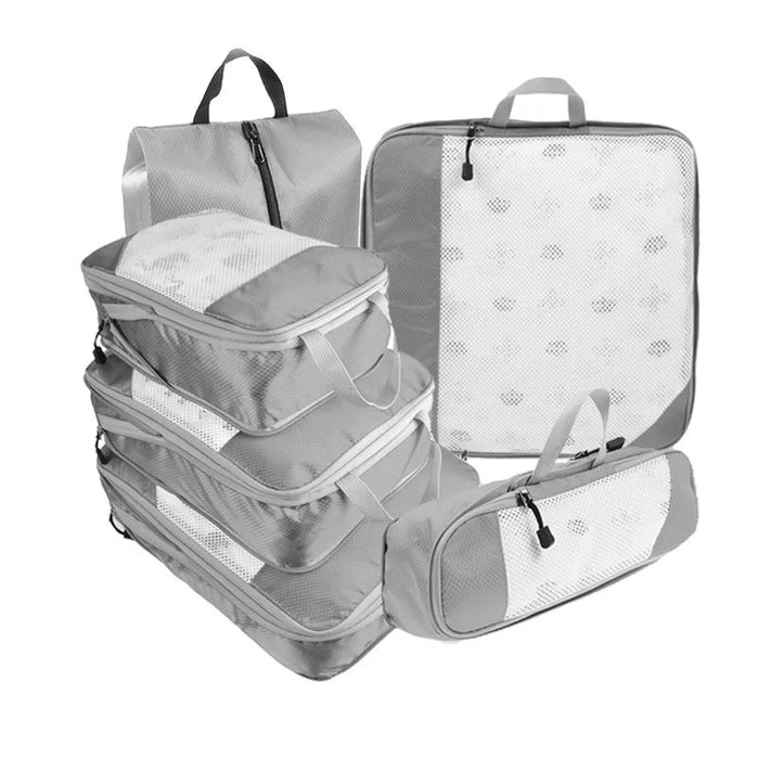 Reisset compressie organizers 6 - delig – lichtgewicht – met schoenentas - Bivakshop
