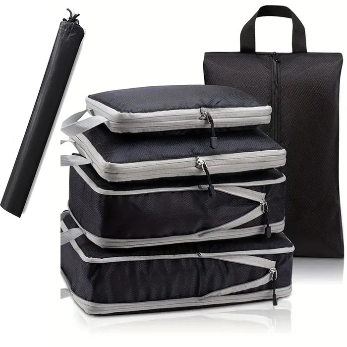 Reisset compressie organizers 6 - delig – lichtgewicht – met schoenentas - Bivakshop