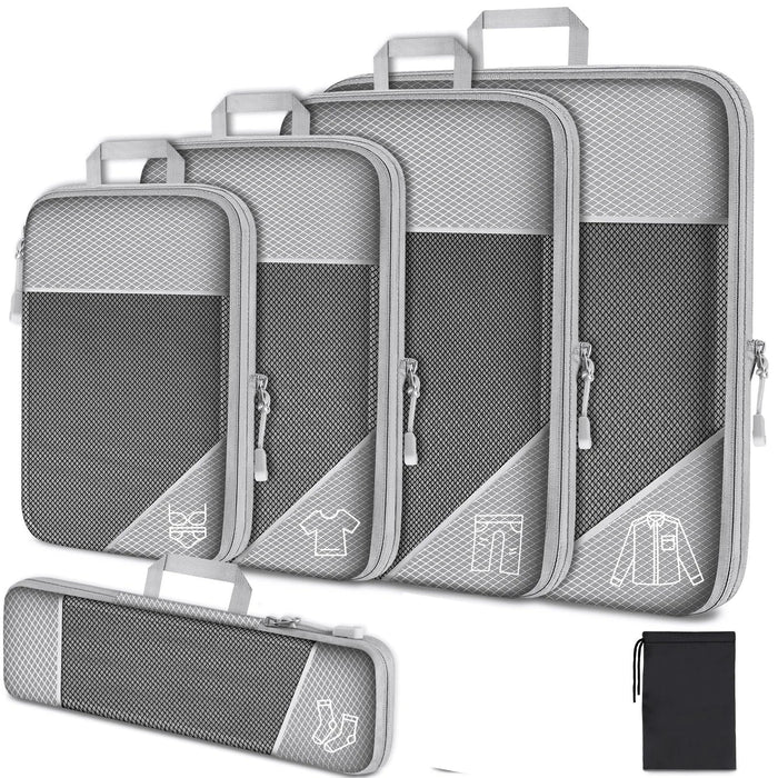Reisset compressie organizers 6 - delig – lichtgewicht – met schoenentas - Bivakshop