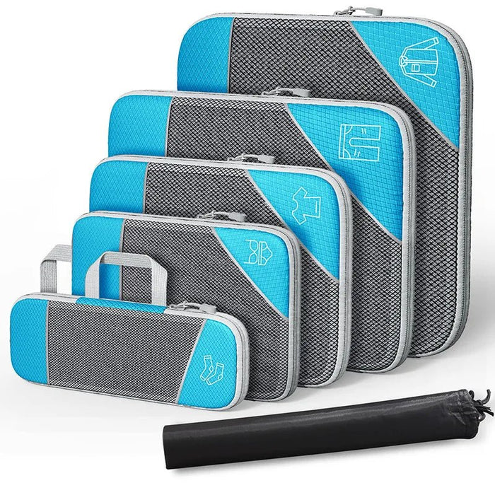 Reisset compressie organizers 6 - delig – lichtgewicht – met schoenentas - Bivakshop