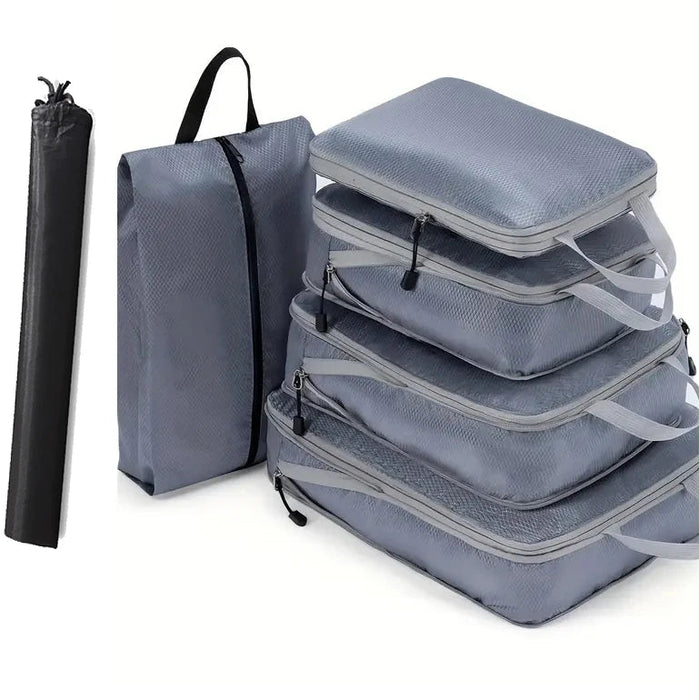 Reisset compressie organizers 6 - delig – lichtgewicht – met schoenentas - Bivakshop
