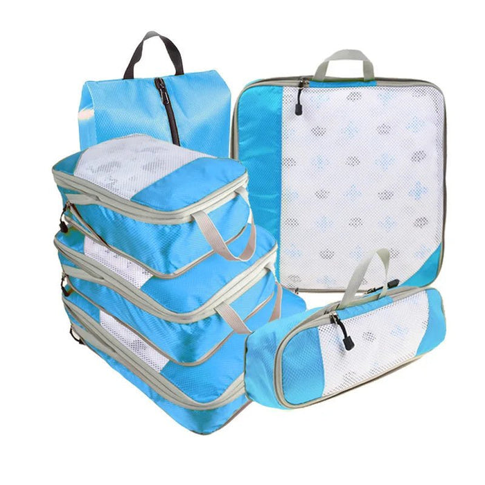 Reisset compressie organizers 6 - delig – lichtgewicht – met schoenentas - Bivakshop